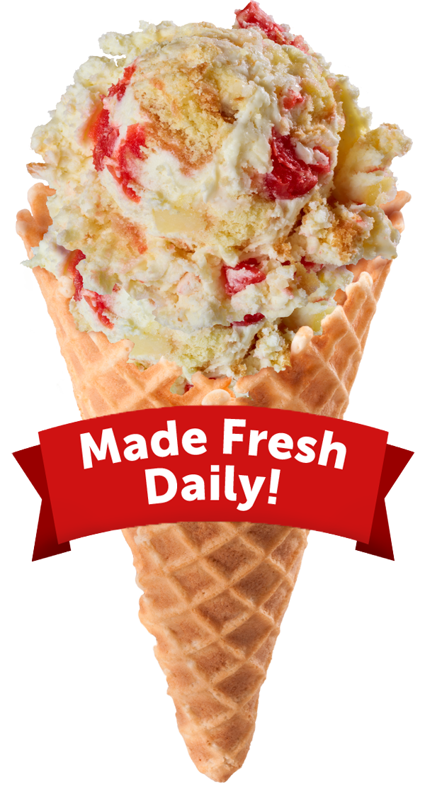 Scoop of Pineapple Upside Down Cake Ice Cream